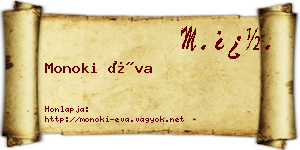 Monoki Éva névjegykártya